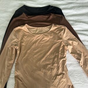 Amazon Cream/Brown/Black Bodysuits Sz Medium